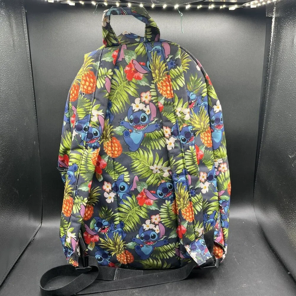 Loungefly Disney Stitch Nylon Full Size Backpack Hawaii Pineapple Floral